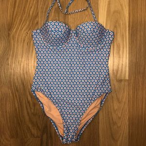 Jcrew One-Piece Swimsuit Blue Floral